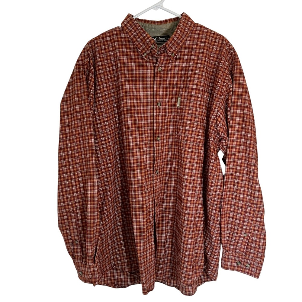 Columbia Shirt Mens Size XL Long Sleeve Plaid Casual Outdoors Adult Pocket